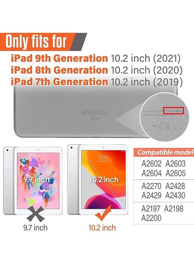 iPad 9th Generation/8th Generation/7th Generation Case (iPad 10.2 Case 2021/2020/2019) Heavy Duty Shock Resistant Sturdy Cover with Swivel Stand/Pencil Holder/Shoulder Strap - Image 2